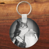 Katze trinkt Milch von Jug Schlüsselanhänger (Vorderseite)