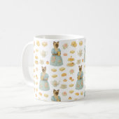 Katze trinkt Nachmittagstee London England Kaffeetasse (Vorderseite Links)