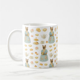 Katze trinkt Nachmittagstee London England Kaffeetasse