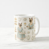 Katze trinkt Nachmittagstee London England Kaffeetasse (VorderseiteRechts)