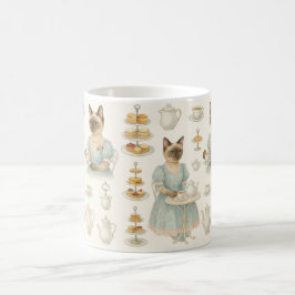 Katze trinkt Nachmittagstee London England Kaffeetasse