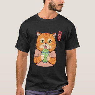 Katze trinkt Slushy Lustige Sommerstimmung Grafik T-Shirt