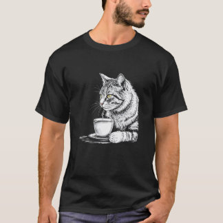 Katze trinkt Tee oder Kaffee Tasse, Trendy Hipster