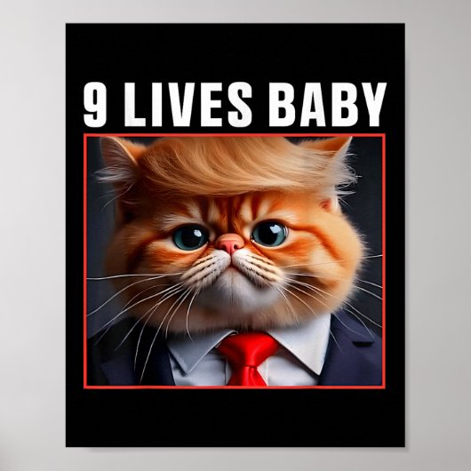 Katze Trump 9 Leben Baby _1 Poster (Vorne)
