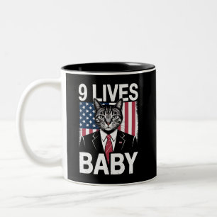 Katze Trump 9 Leben Baby Lustige Trump Katze Zweifarbige Tasse