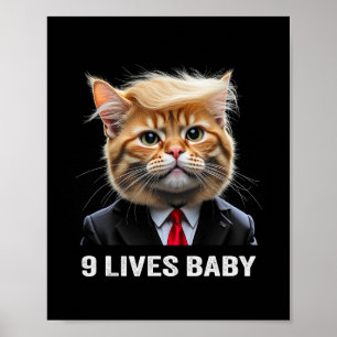 Katze Trump 9 Leben Durch Trump 2024 Sieg Sieg Gew Poster