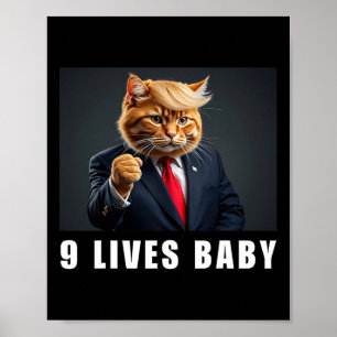 Katze Trump 9 Leben Durch Trump 2024 Sieg Sieg Gew Poster