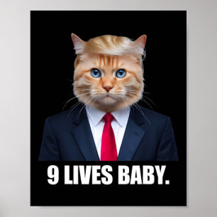 Katze Trump 9 Leben Durch Trump 2024 Sieg Sieg Gew Poster