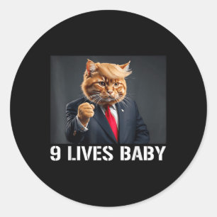 Katze Trump 9 Lebt Baby Funny Cat mit Trump Hair Runder Aufkleber
