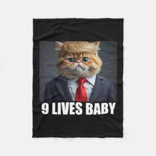 Katze Trump 9 Lives Baby Funny Cat Lover Geschenke Fleecedecke