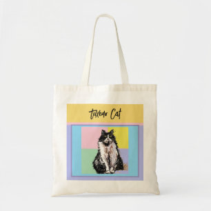 Katze Tuxedo Pastell Katzen Damen Pastellfarben Tragetasche