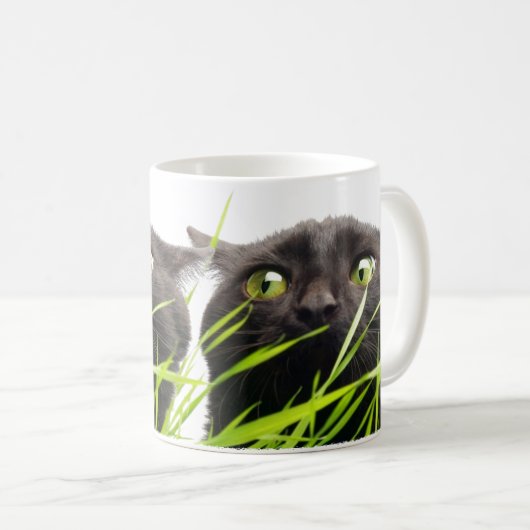 Katze u. Gras Kaffeetasse (VorderseiteRechts)