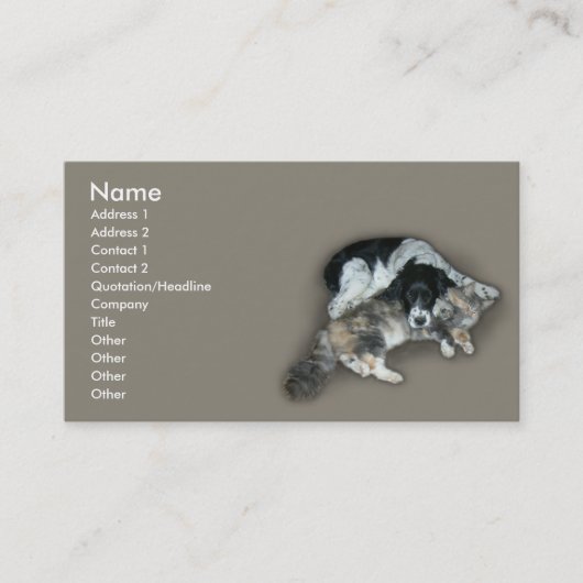 Katze u. Hund Visitenkarte (Vorderseite)