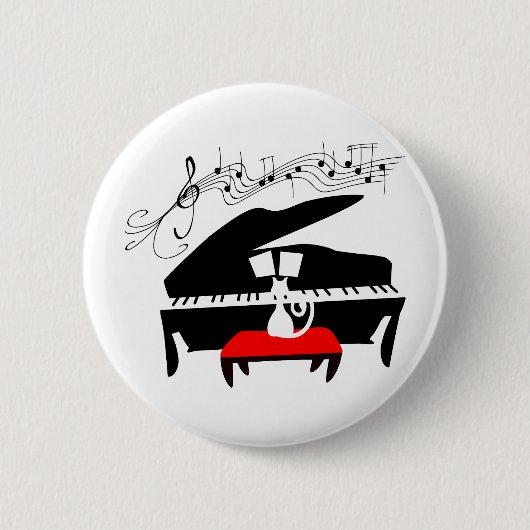 Katze u. Klavier Button (Vorderseite)