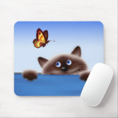 Katze u. Schmetterling Mousepad (Mit Mouse)
