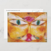 Katze u. Vogel durch Paul Klee Postkarte (Vorne/Hinten)
