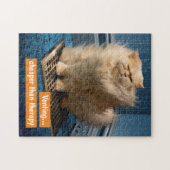 Katze über Gras Puzzle (Horizontal)