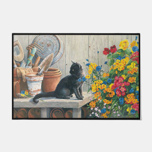 Katze über Türmatte, Katze Begrüßmatte, Katzen Ges Fußmatte