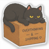 Katze Überanalysiert Meme Aufkleber (Vorderseite)