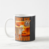Katze überlebte Bauchschmerzen Meme Lustiger Spruc Kaffeetasse (Links)
