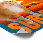 Katze überlebte Bauchschmerzen Meme Lustiger Spruc Poster (Ecke)