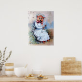 Katze überrascht von einer Spinne, Louis Wain Poster (Küche)