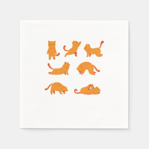Katze Übung Funny Niedlich Cat Animal Pet Besitzer Serviette