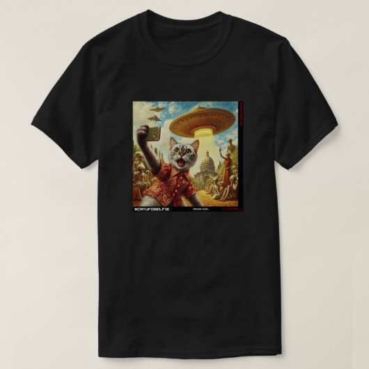 Katze UFO Selfie: Geschenk vom T - Shirt Kitten #0 (Design vorne)