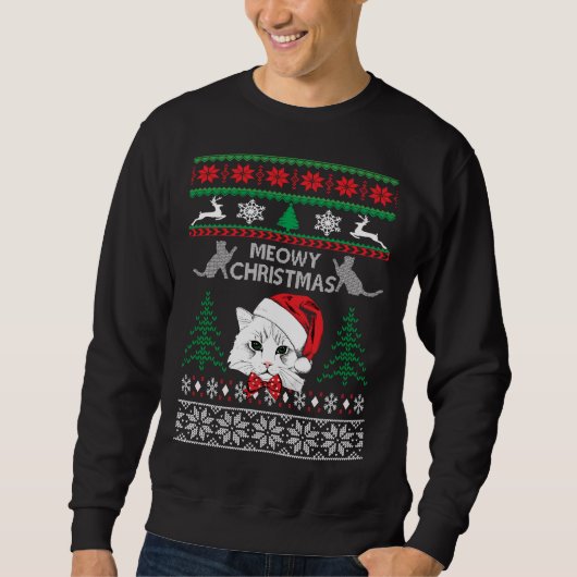 Katze Ugly Weihnachtsgeschenke Sweatshirt (Vorderseite)