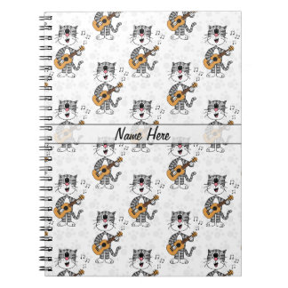 Katze Ukulele spielender Musiker Musiklehrer Custo Notizblock