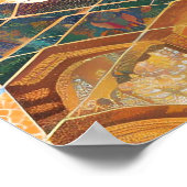 Katze und abstraktes Marokkanmosaik Poster (Ecke)