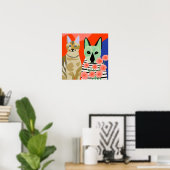 Katze und Alien Katze Poster (Heimbüro)