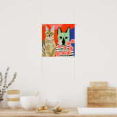 Katze und Alien Katze Poster (Küche)