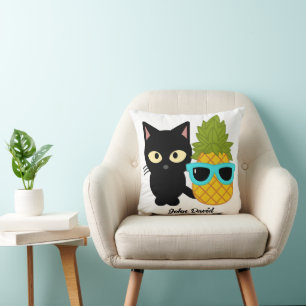 Katze und Ananas sind die besten Freunde, personal Kissen