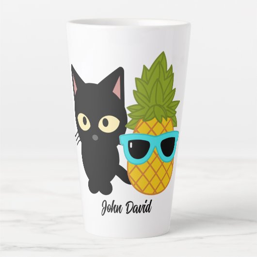 Katze und Ananas sind die besten Freunde, personal Milchtasse (Vorderseite)