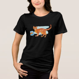 Katze und Aquarium Tri-Blend Shirt