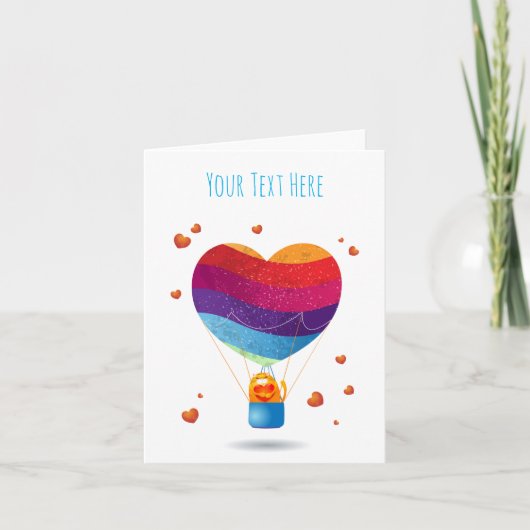 Katze und Ballon der Liebe Feiertagskarte (Vorderseite)