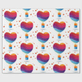 Katze und Ballon der Liebe Geschenkpapier (Flach)