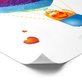 Katze und Ballon der Liebe Poster (Ecke)