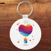 Katze und Ballon der Liebe Schlüsselanhänger (Vorderseite)