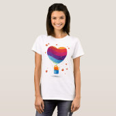 Katze und Ballon der Liebe T-Shirt (Vorne ganz)
