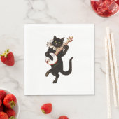 Katze und Banjo Serviette (Beispiel)