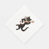 Katze und Banjo Serviette (Ecke)