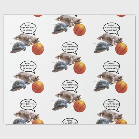 KATZE UND BASKETBALL GESCHENKPAPIER (Flach)