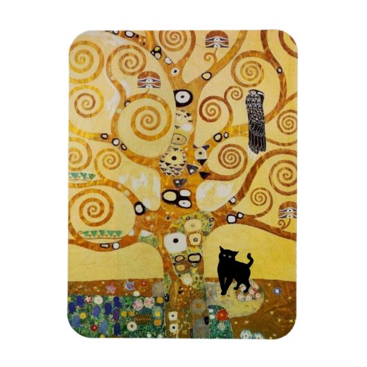 Katze und Baum des Lebens Magnet (Vertikal)