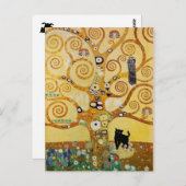 Katze und Baum des Lebens Postkarte (Vorne/Hinten)