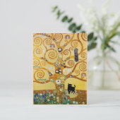 Katze und Baum des Lebens Postkarte (Stehend Vorderseite)