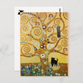 Katze und Baum des Lebens Postkarte (Vorne/Hinten)