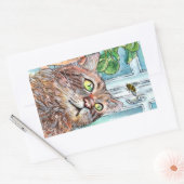 Katze und Biene Rechteckiger Aufkleber (Umschlag)