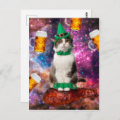 Katze und Bier Postkarte (Vorne/Hinten)